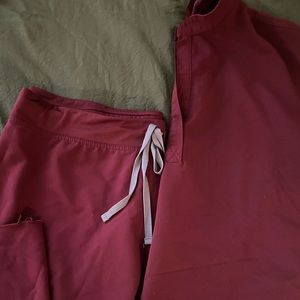 Maroon figs scrubs